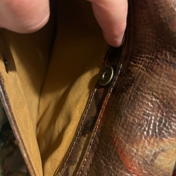 Patricia Nash Renaissance Art Print Leather Crossbody Lace Up Boho Bag - Picture 6 of 6